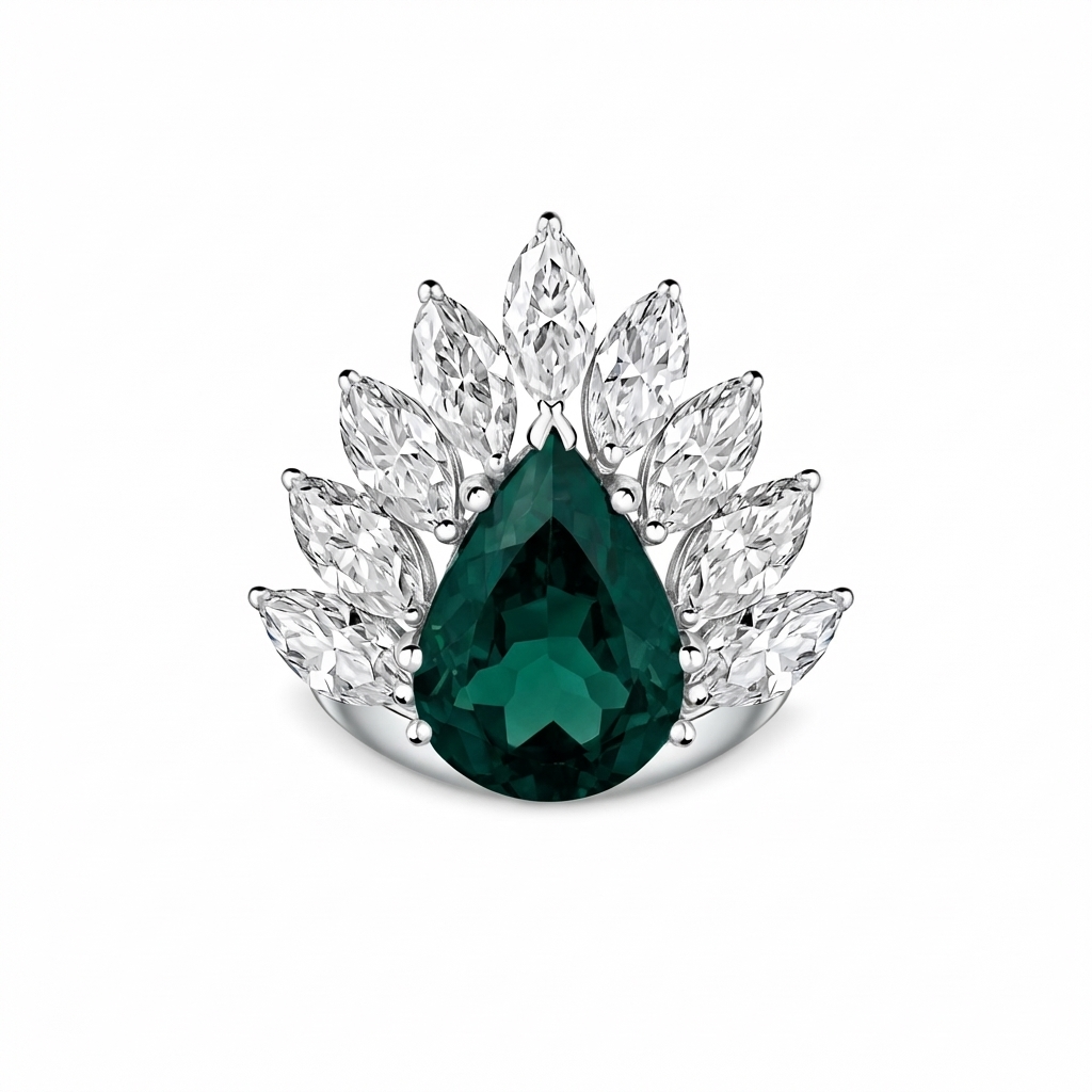 Nova Pavone Ring – Zambian Green Emerald