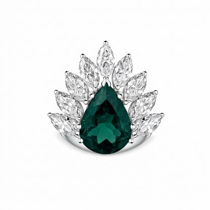 Nova Pavone Ring – Zambian Green Emerald