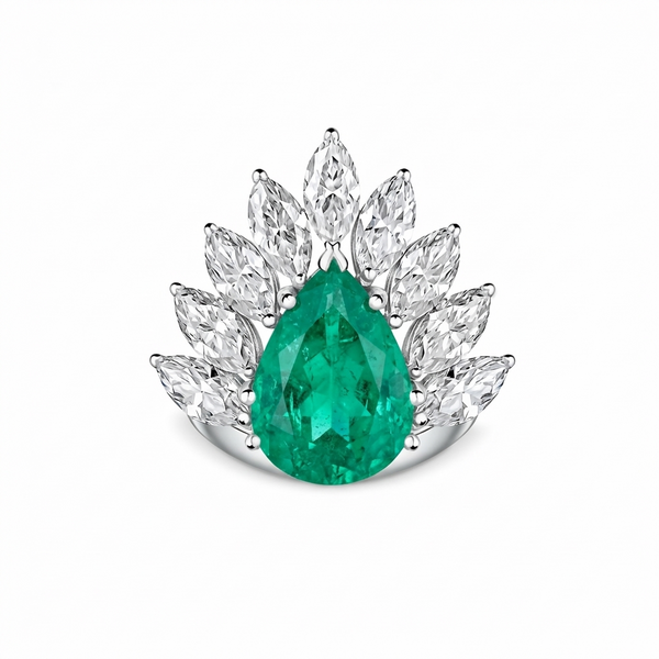 Nova Pavone Ring – Colombian Green Emerald