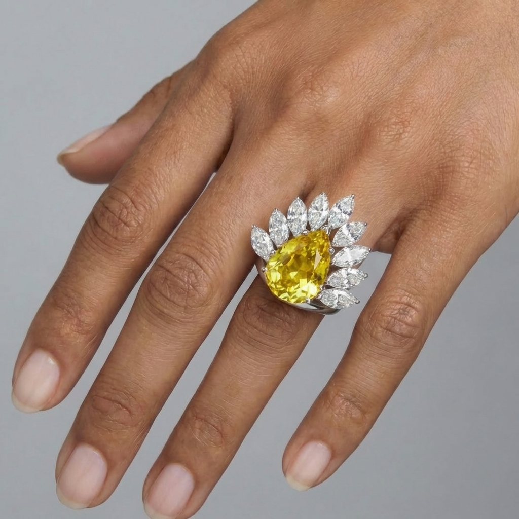 Nova Pavone Ring – Yellow Sapphire