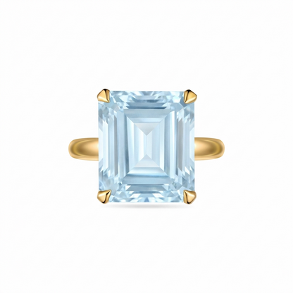 Nexus Bold Solitaire Ring – Light Blue Aquamarine