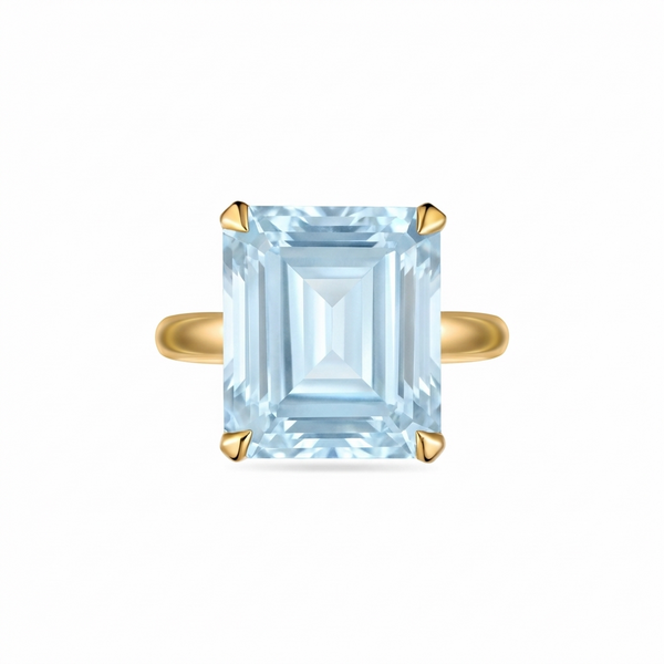 Nexus Bold Solitaire Ring – Light Blue Aquamarine