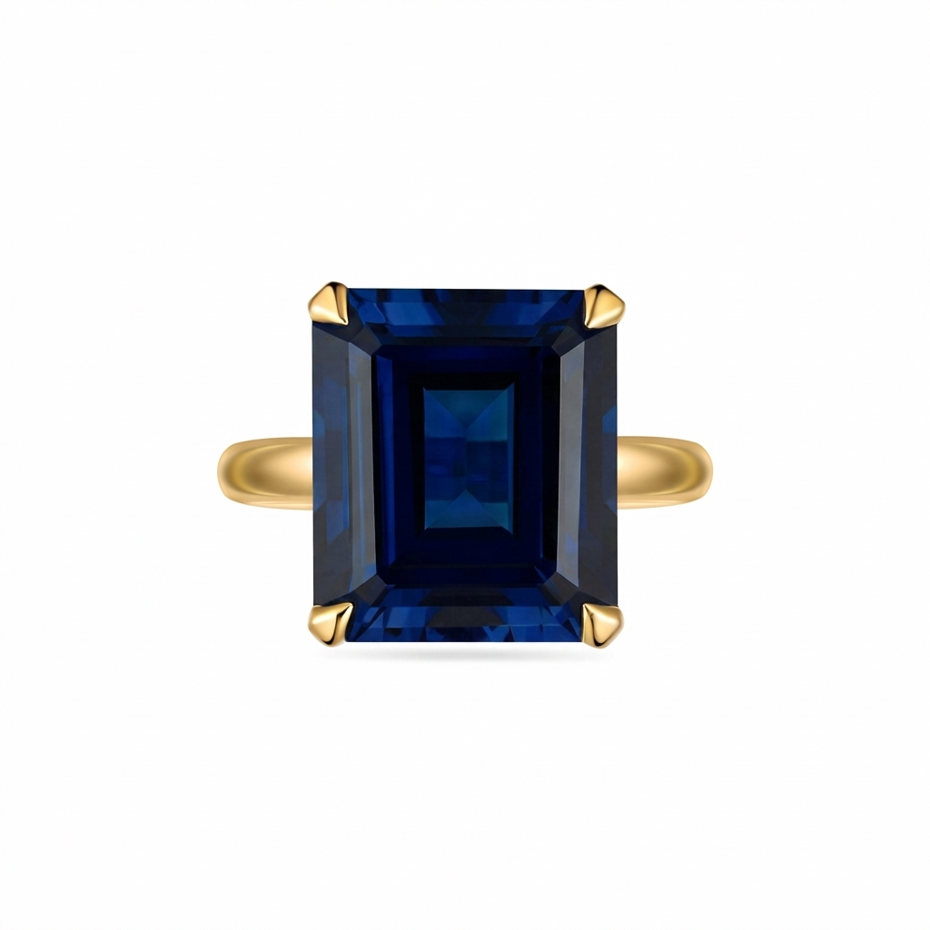 Nexus Bold Solitaire Ring – Blue Sapphire