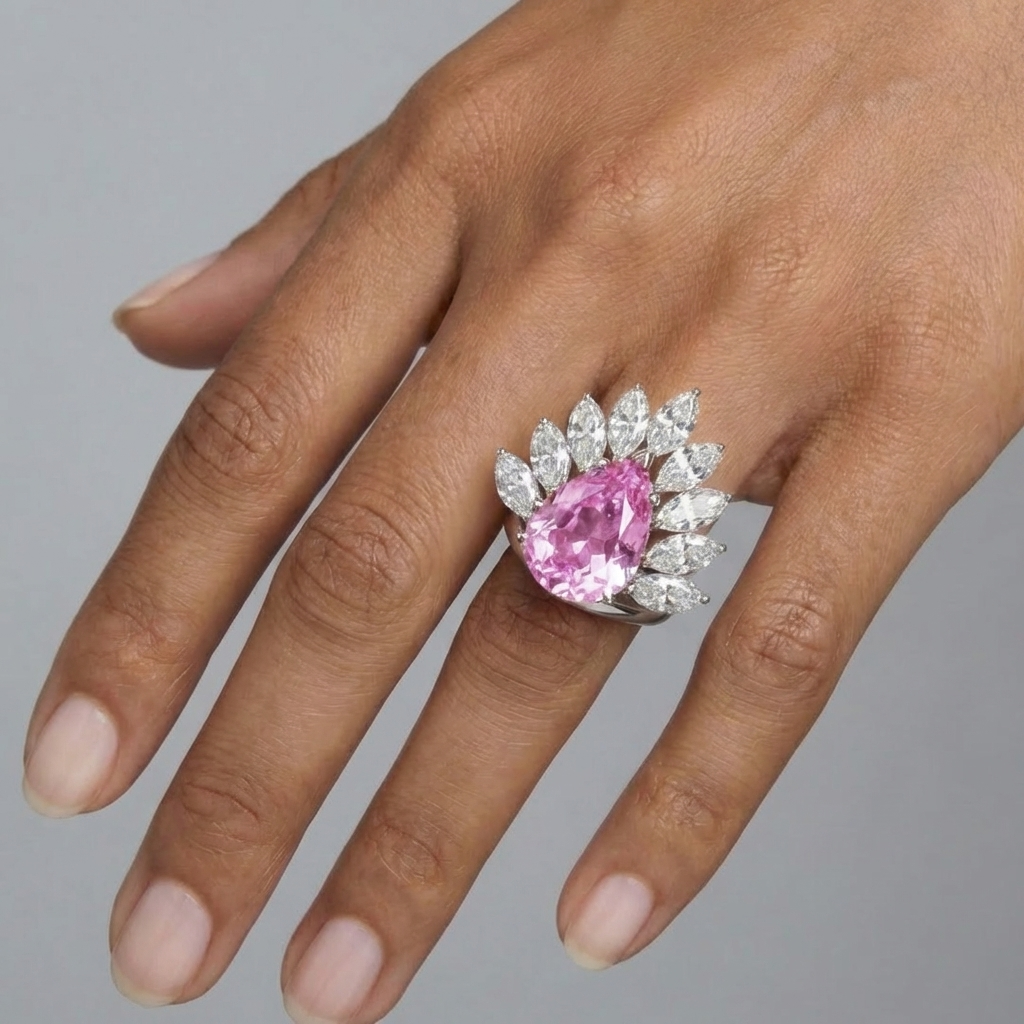 Nova Pavone Ring – Light Pink Sapphire