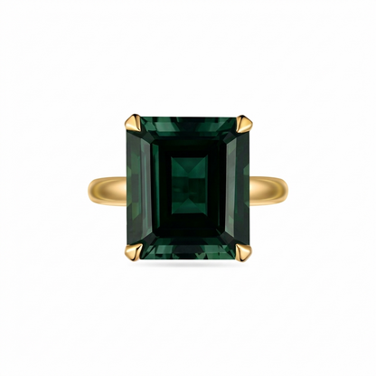 Nexus Bold Solitaire Ring – Zambian Green Emerald