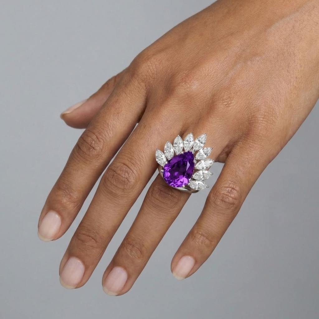 Nova Pavone Ring – Purple Sapphire