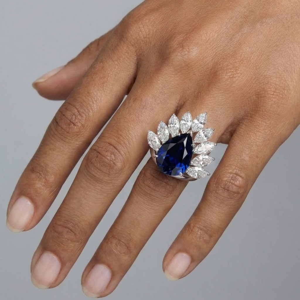 Nova Pavone Ring – Blue Sapphire