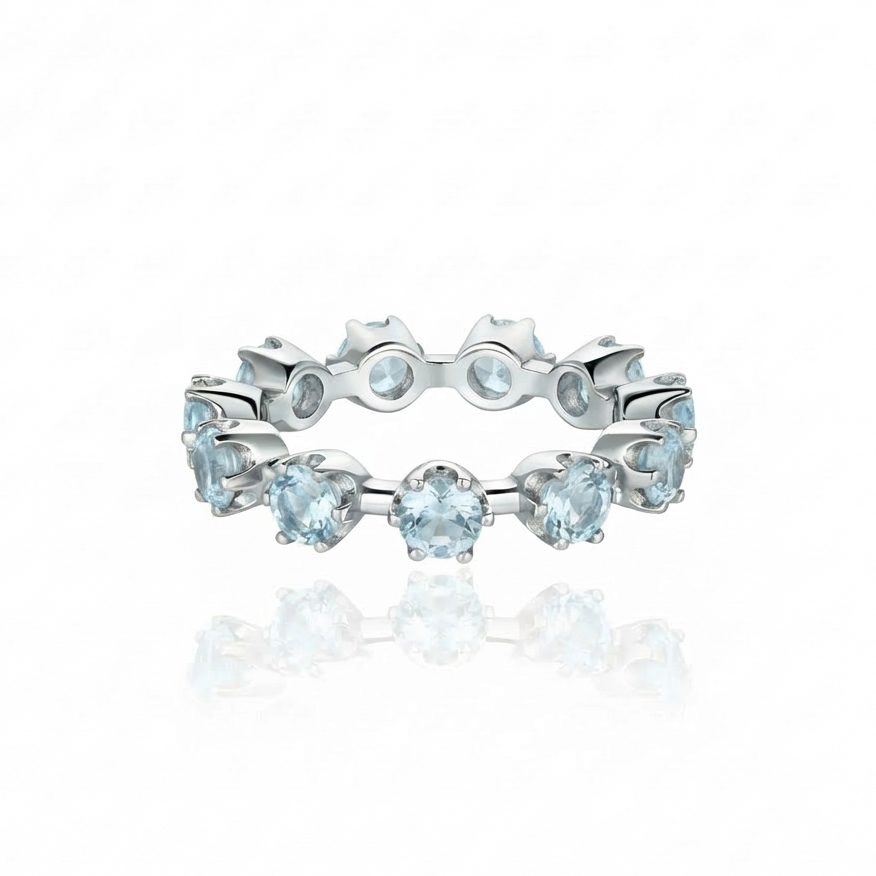 Linea Maxi Station Ring – Light Blue Aquamarine