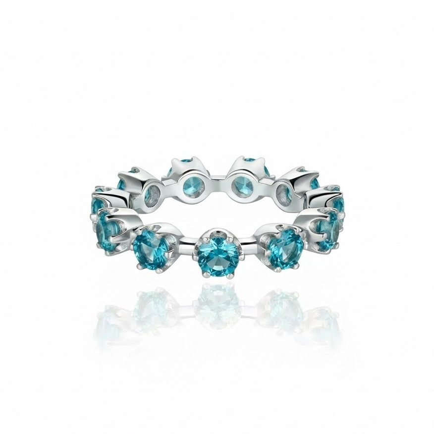 Linea Maxi Station Ring – Teal Blue Spinel