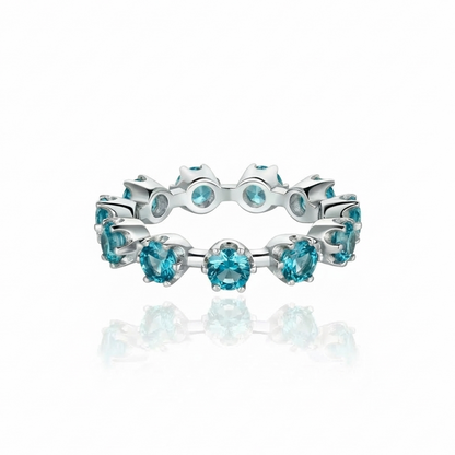 Linea Maxi Station Ring – Teal Blue Spinel