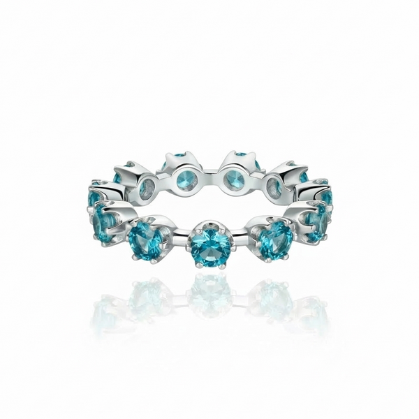 Linea Maxi Station Ring – Teal Blue Spinel