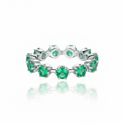 Linea Maxi Station Ring – Colombian Green Emerald