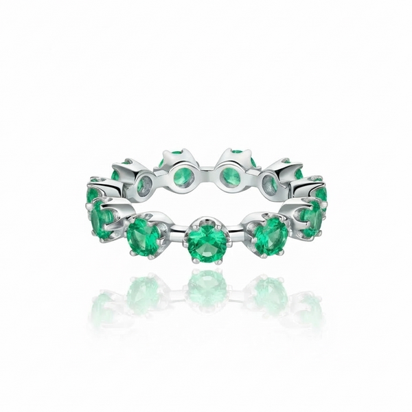 Linea Maxi Station Ring – Colombian Green Emerald