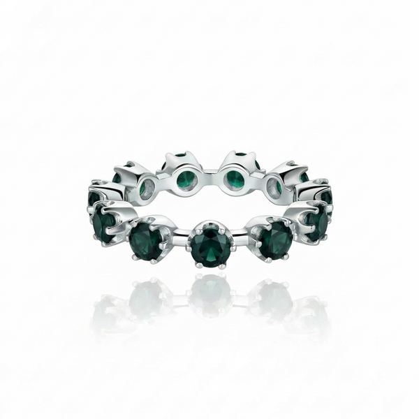 Linea Maxi Station Ring – Zambian Green Emerald
