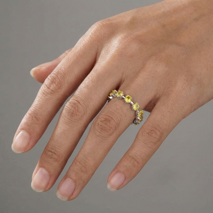 Linea Maxi Station Ring – Yellow Sapphire
