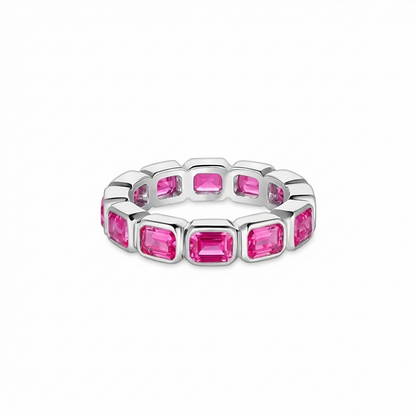 Nexus Lateral Eternity Ring – Vivid Pink Sapphire