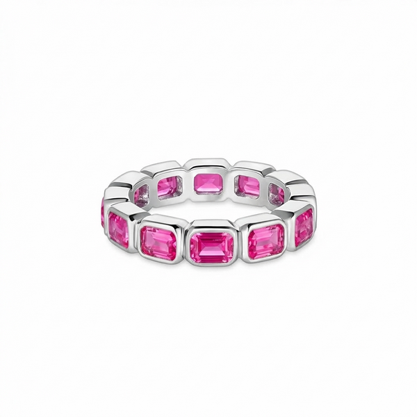 Nexus Lateral Eternity Ring – Vivid Pink Sapphire