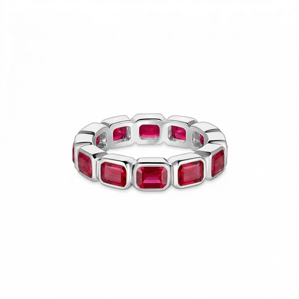 Nexus Lateral Eternity Ring – Red Ruby