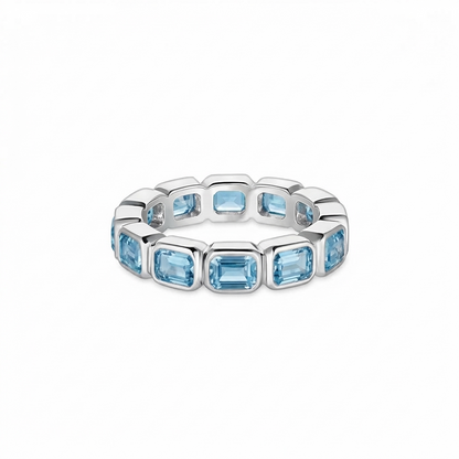 Nexus Lateral Eternity Ring – Teal Blue Spinel
