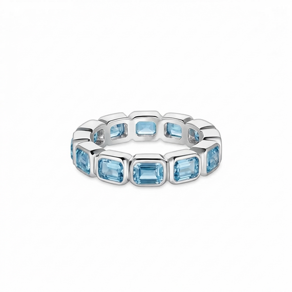 Nexus Lateral Eternity Ring – Teal Blue Spinel