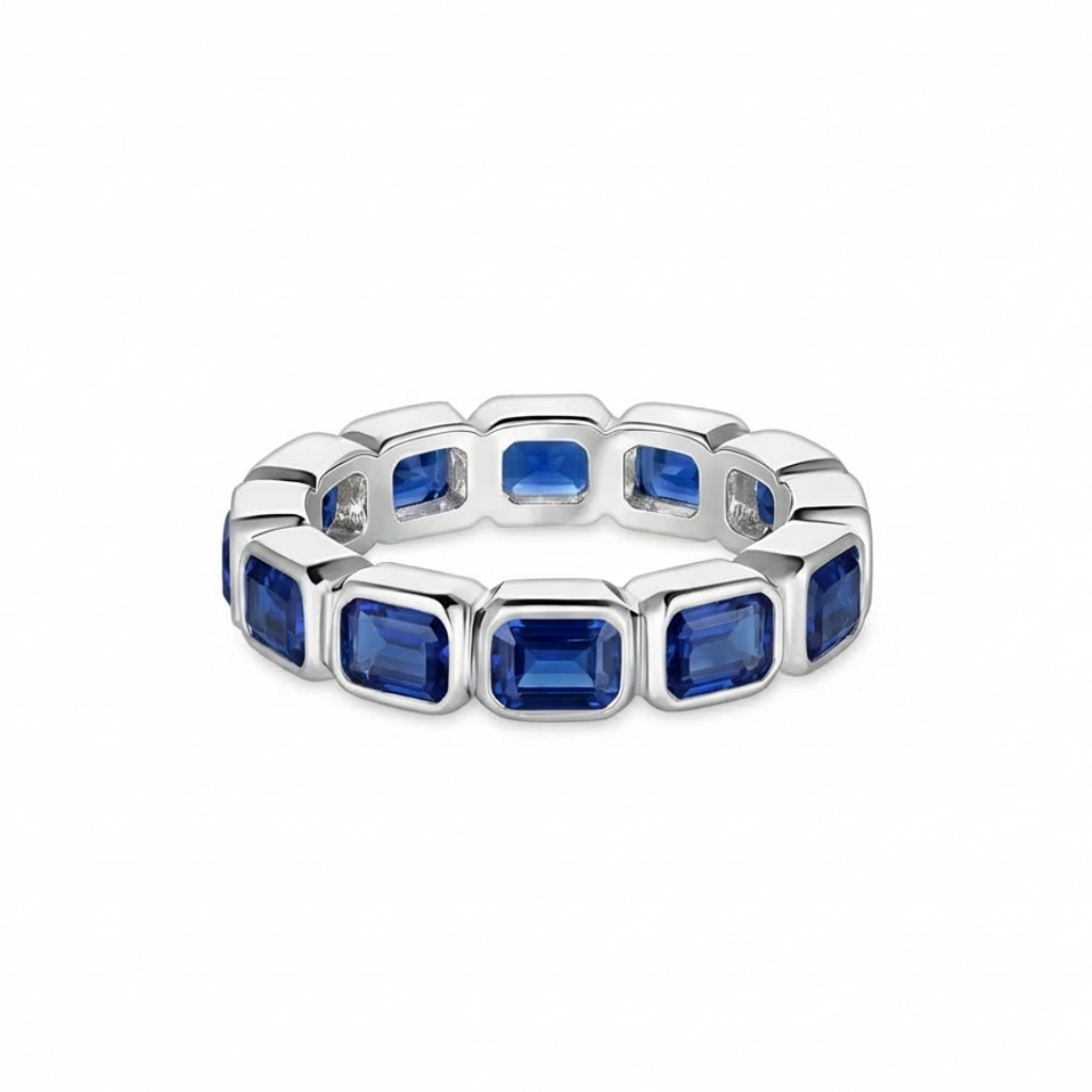 Nexus Lateral Eternity Ring – Blue Sapphire