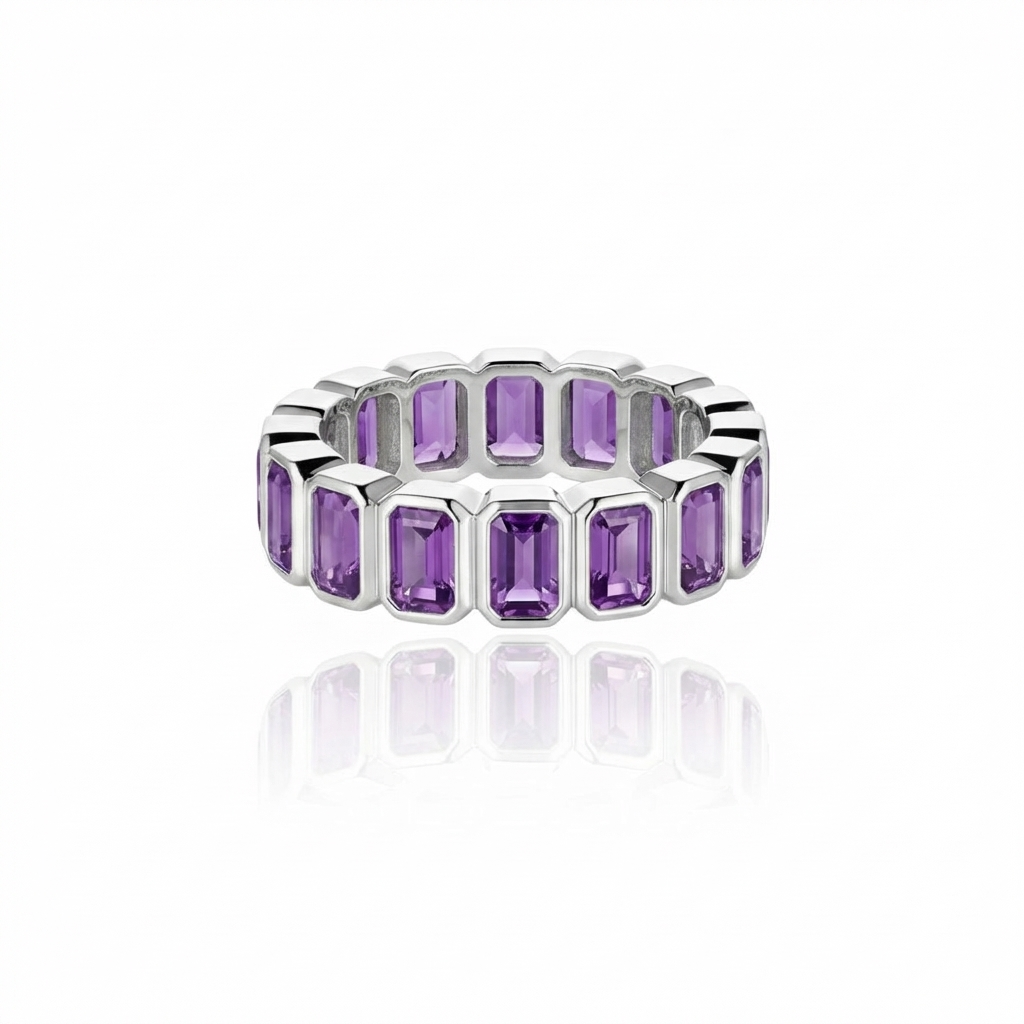Nexus Vertical Eternity Ring – Purple Sapphire