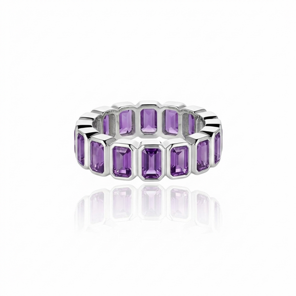 Nexus Vertical Eternity Ring – Purple Sapphire