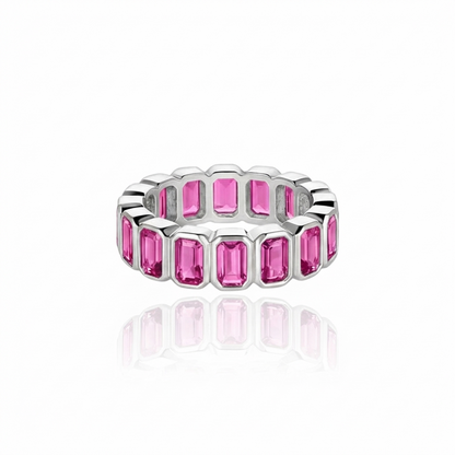 Nexus Vertical Eternity Ring – Vivid Pink Sapphire