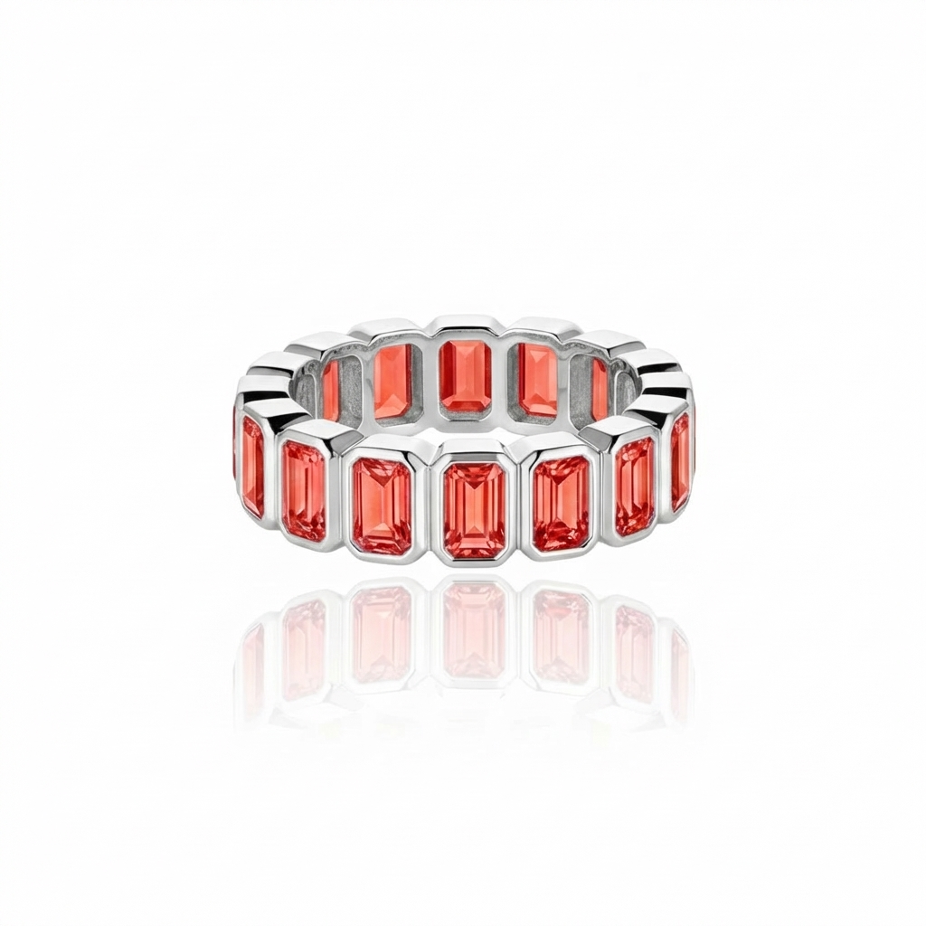 Nexus Vertical Eternity Ring – Orange Padparadscha Sapphire