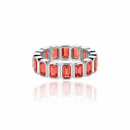 Nexus Vertical Eternity Ring – Orange Padparadscha Sapphire