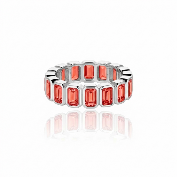 Nexus Vertical Eternity Ring – Orange Padparadscha Sapphire