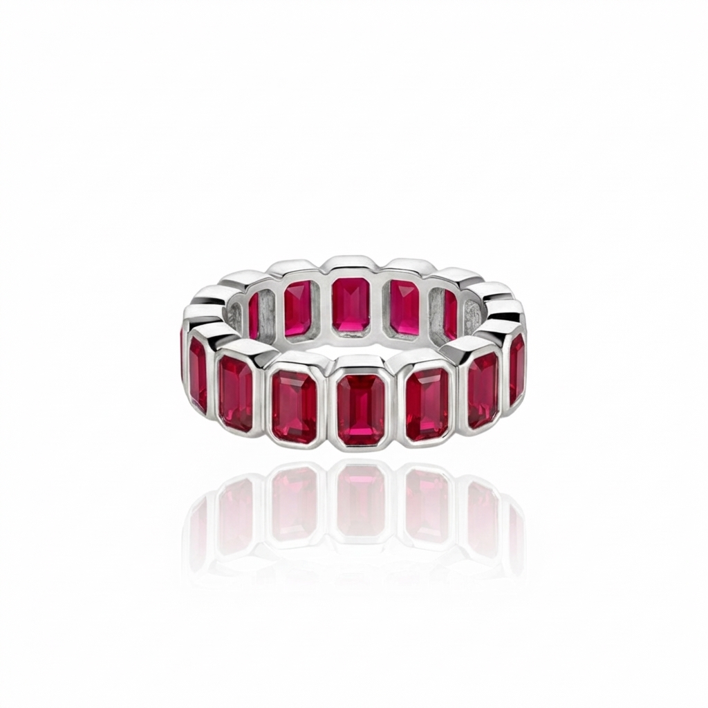 Nexus Vertical Eternity Ring – Red Ruby