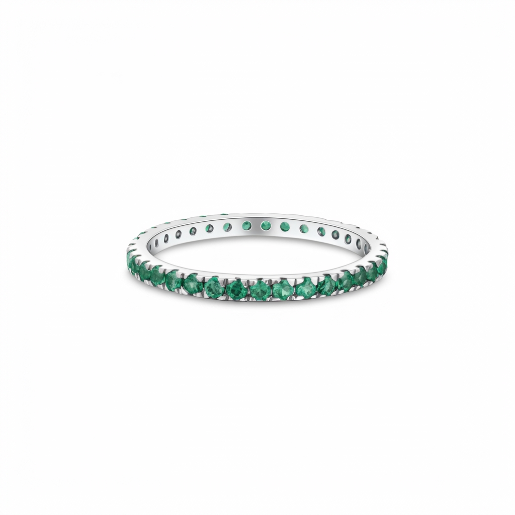 Linea Mini Ring – Zambian Green Emerald