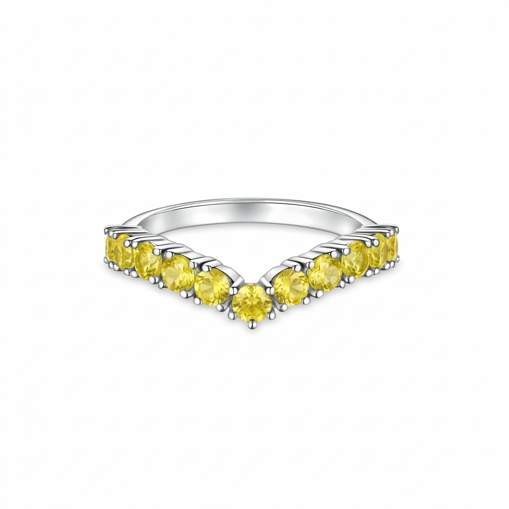 Linea V Demi Grande Ring – Yellow Sapphire