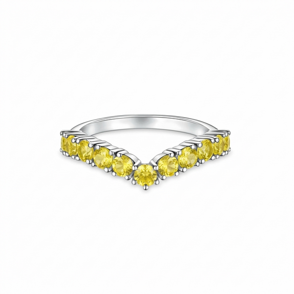 Linea V Demi Grande Ring – Yellow Sapphire