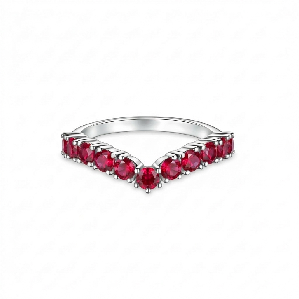 Linea V Demi Grande Ring – Red Ruby