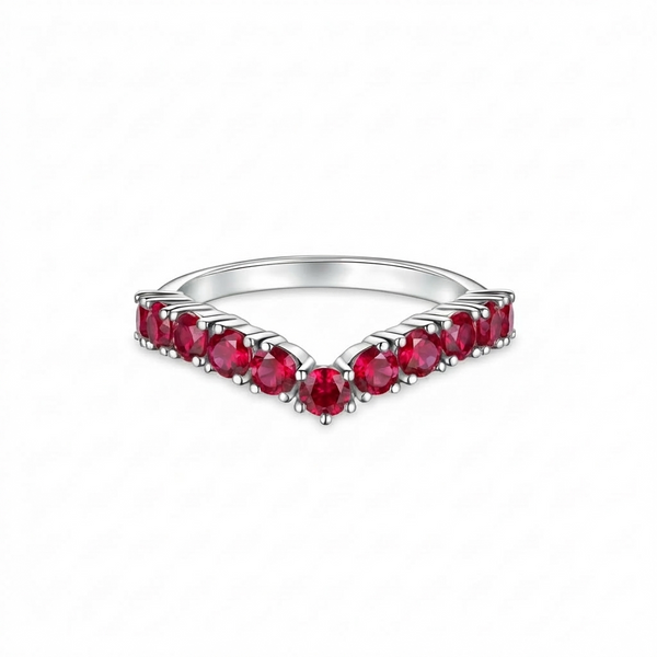 Linea V Demi Grande Ring – Red Ruby