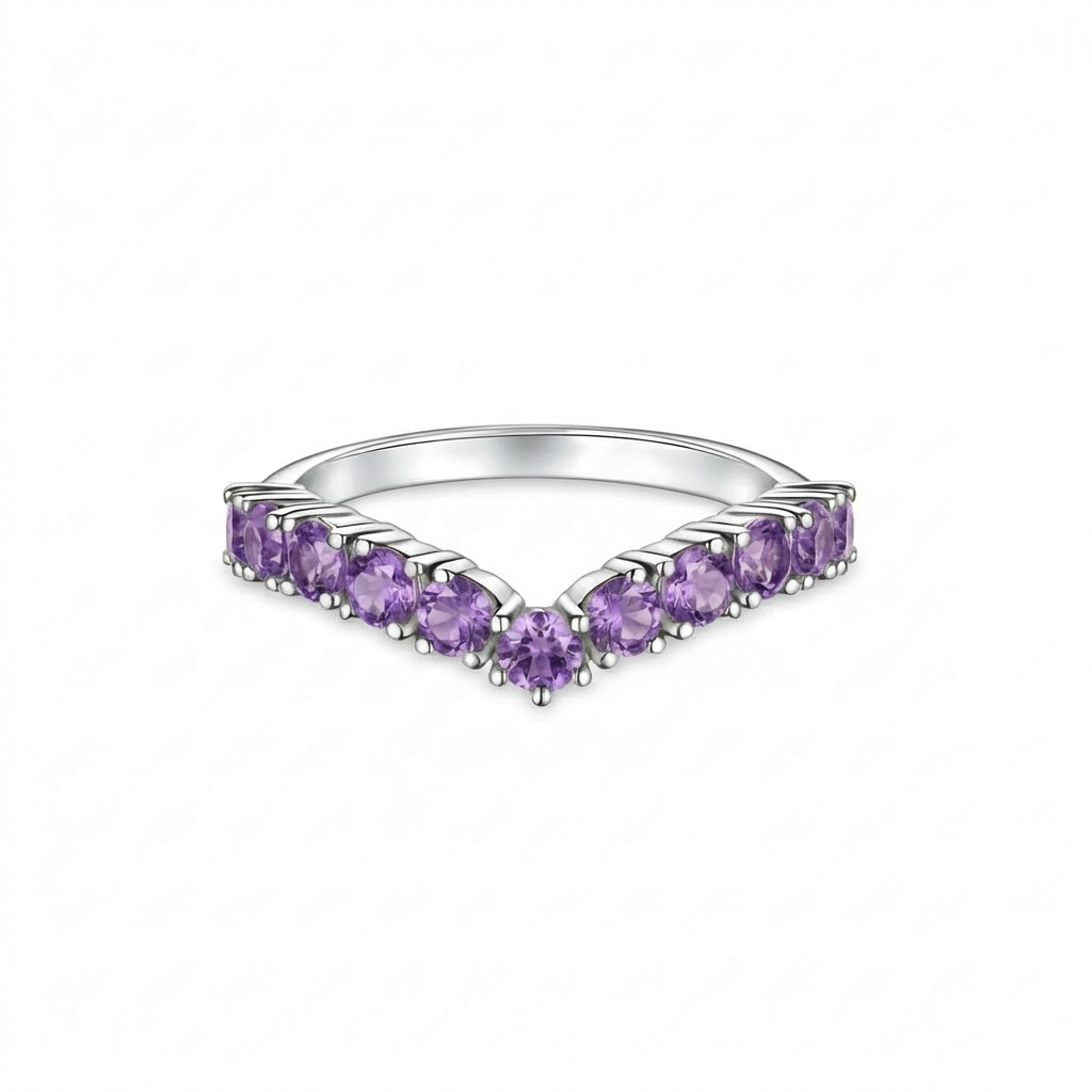 Linea V Demi Grande Ring – Purple Sapphire