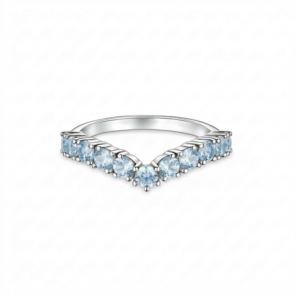 Linea V Demi Grande Ring – Light Blue Aquamarine