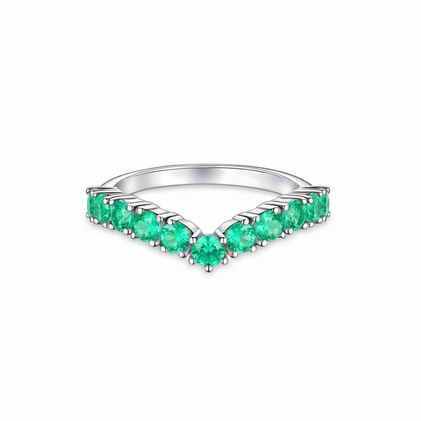 Linea V Demi Grande Ring – Colombian Green Emerald