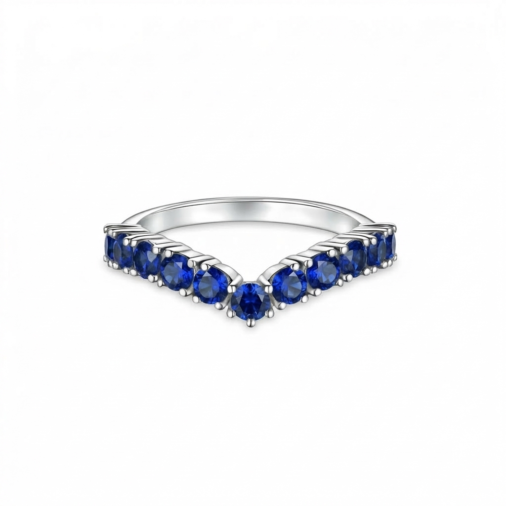 Linea V Demi Grande Ring – Blue Sapphire