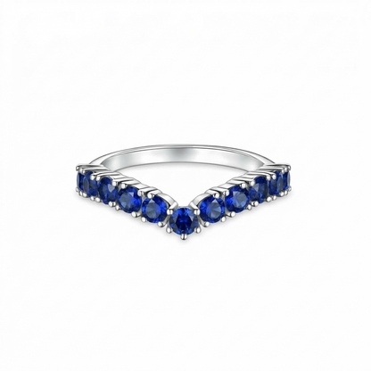 Linea V Demi Grande Ring – Blue Sapphire