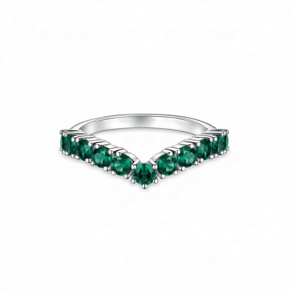 Linea V Demi Grande Ring – Zambian Green Emerald