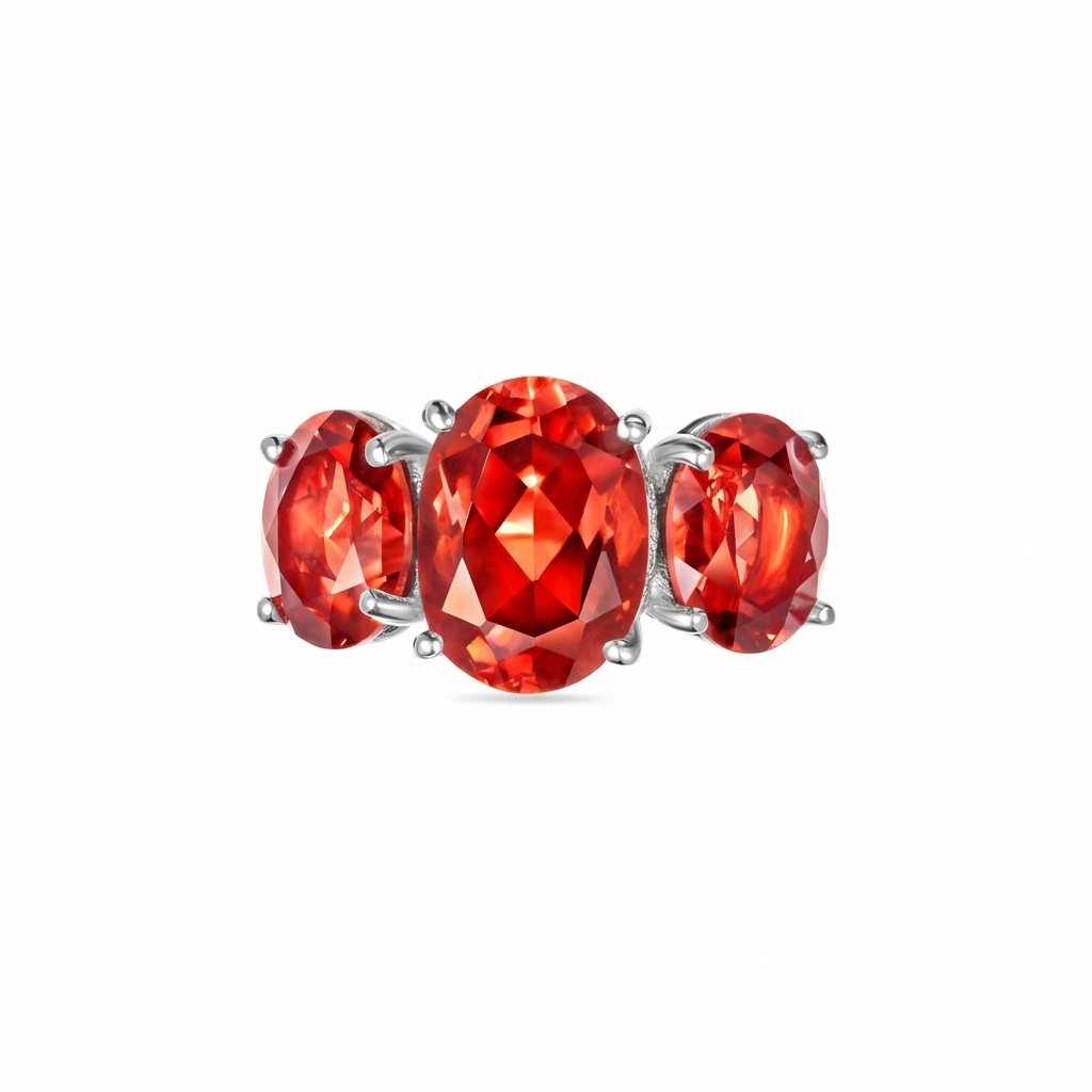Velara Grand Trilogy Ring – Orange Padparadscha Sapphire