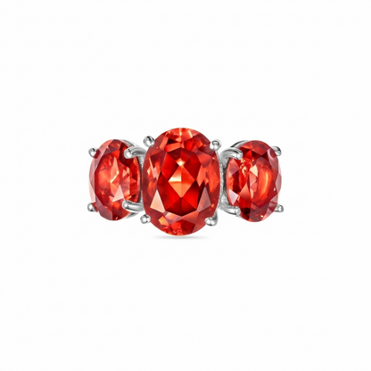 Velara Grand Trilogy Ring – Orange Padparadscha Sapphire