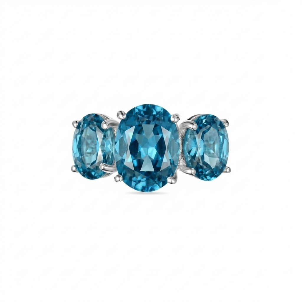 Velara Grand Trilogy Ring – Teal Blue Spinel