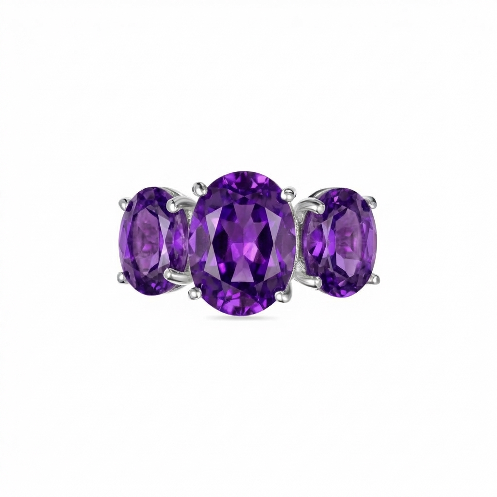 Velara Grand Trilogy Ring – Purple Sapphire