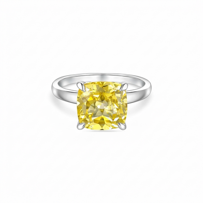Aria Cushion Solitaire Ring – Yellow Sapphire