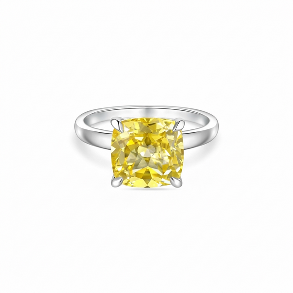 Aria Cushion Solitaire Ring – Yellow Sapphire