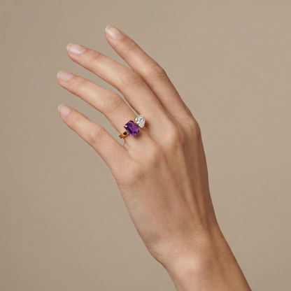 Nova Toi & Moi Ring – Purple Sapphire